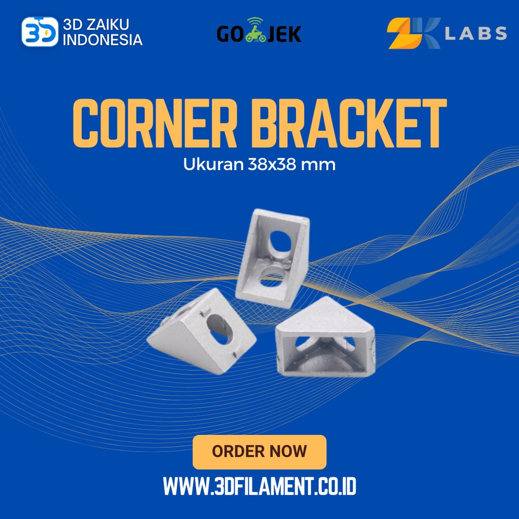 Reprap Corner Bracket 20 Series 38x38 mm