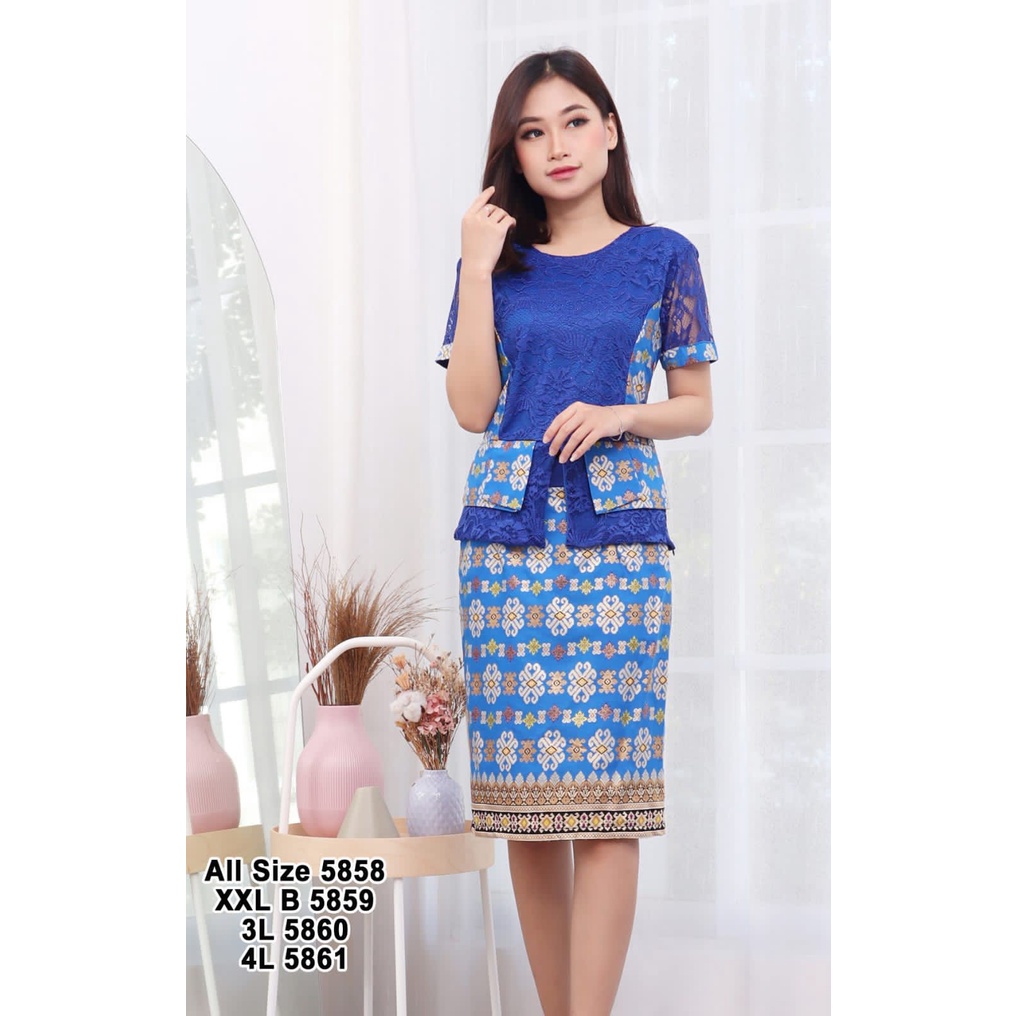 New Brianna seri 3 stelan kombinasi scuba, bahan silky dan brokat