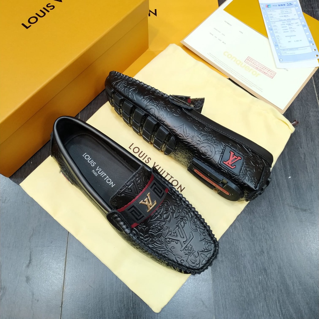 sepatu loafer lv pria vip mirror shoes men high top lou is vuitton slip on terbaru