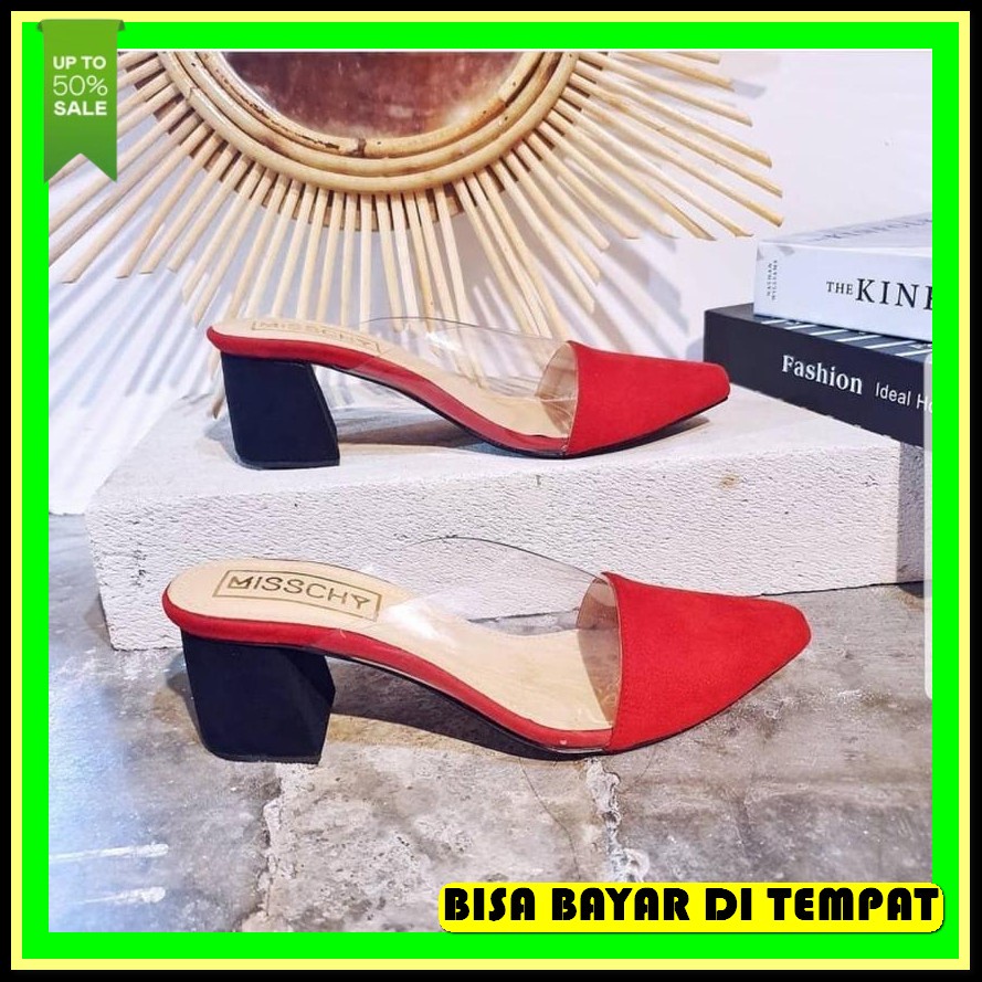 Sendal Ibu2 Sandal Hils Ibu Ibu Murah Haihils Terbaru 2021 Haihil Kond Hak Tahu Amt05 - Merah, 36