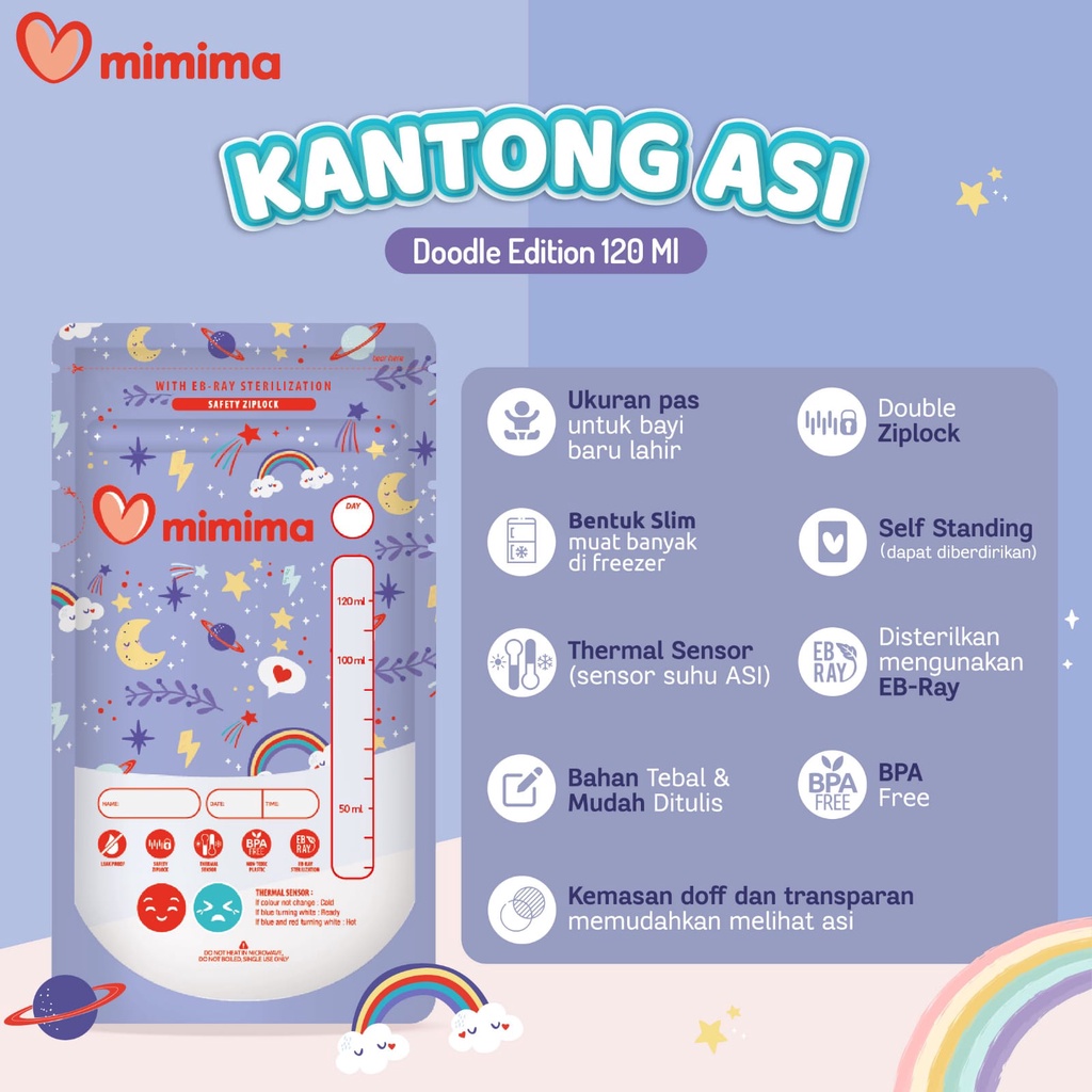 MIMIMA KANTONG ASI 120ML ISI 30 / KANTONG ASI