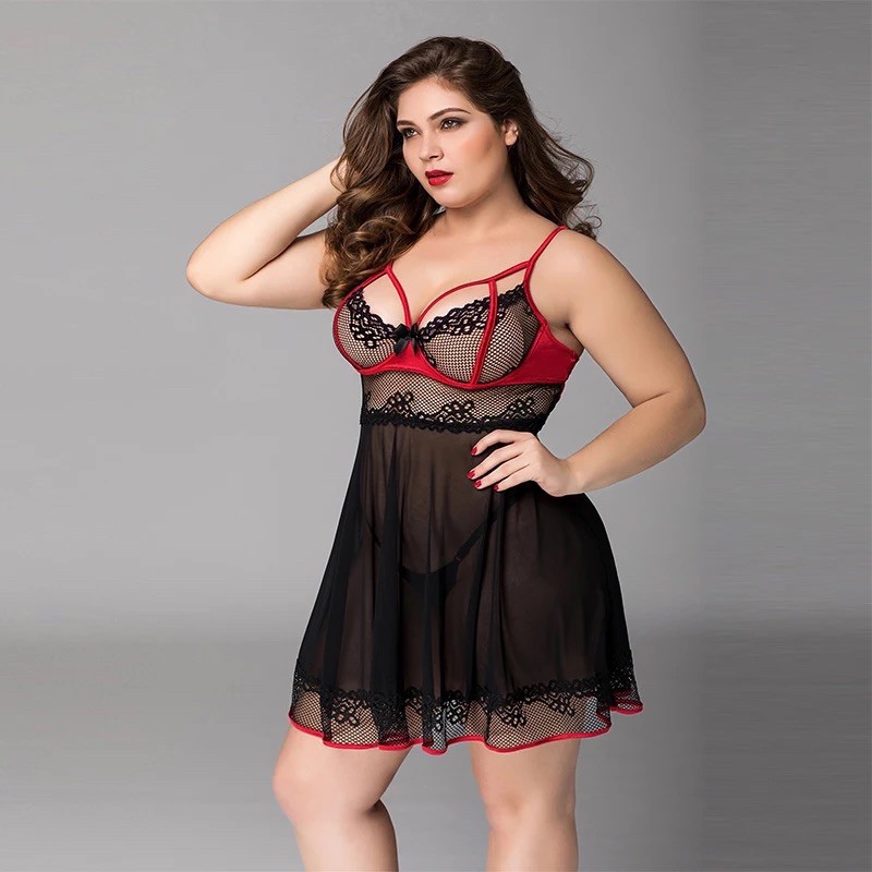 Lingerie jumbo wanita plus size baju tidur big size import sexy anya gstring g-string