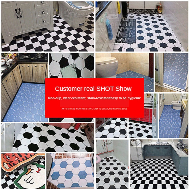 [ PVC floor self-adhesive waterproof non-slip stickers decoration For  home bathroom  kitchen tile Living Room ]