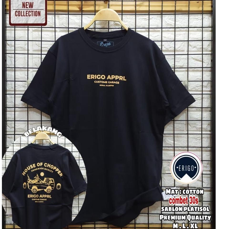 (PALING LARIS) Kaos Pria ERIGO Kaos Distro Pria Tangan Pendek Cotton Comed 30s
