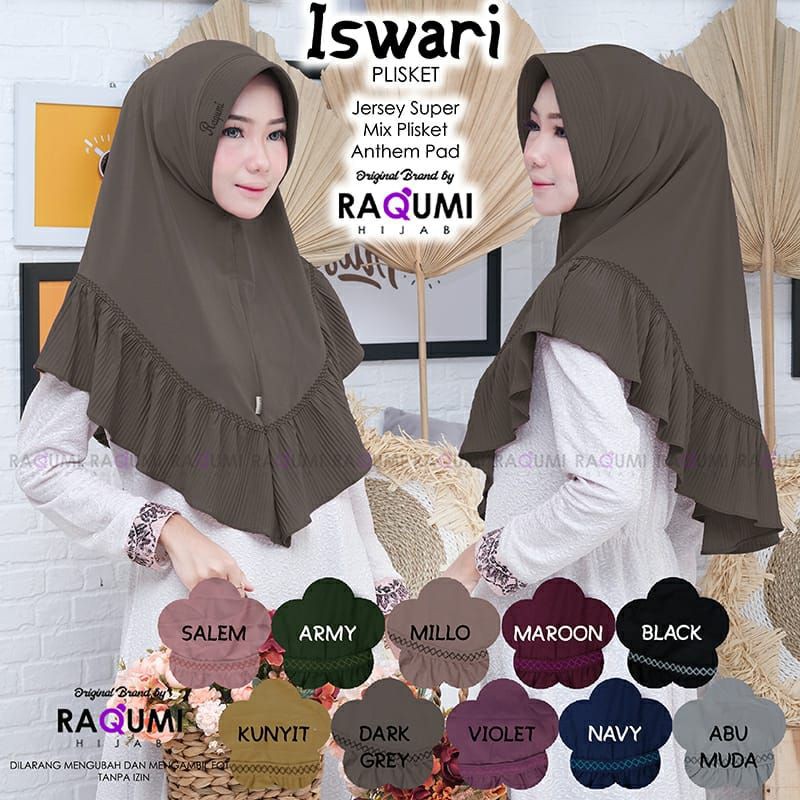 Iswari plisket ori by raqumi hijab
