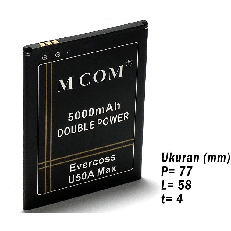 Battery Batre Baterai Double Power Mcom Evercoss Cross U50A Max
