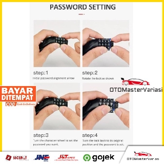 Kunci Gembok Sepeda dan Helm Portable Kode 4 Digit Kabel Kunci Gembok Sepeda dan Helm Portable Kode 4 Digit Kabel