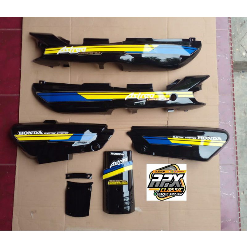 Cover Body honda Astrea Grand Bodi Grand Body honda grand sabit / Body Legenda biru kuning