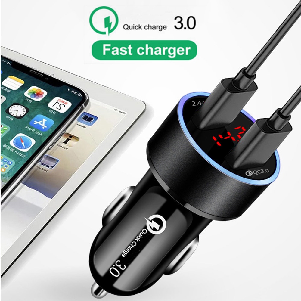 Adaptor Charger 2.4a Quick Charging Qc3.0 2 Port Usb Untuk Iphone Xr Xs Max Xiaomi Samsung