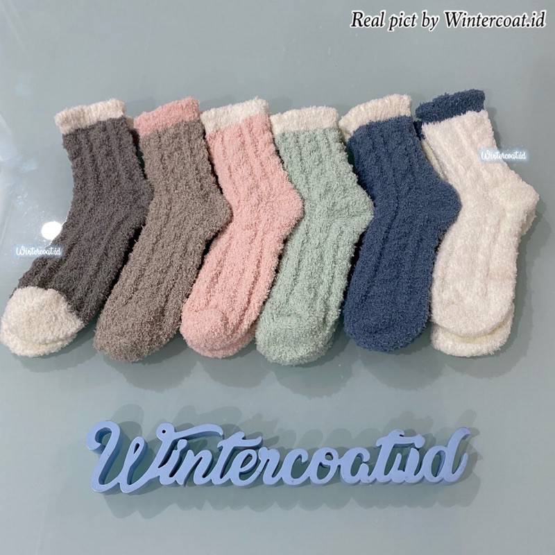 Kaos kaki wool wanita musim dingin winter import wol socks woman hangat korea candy tidur