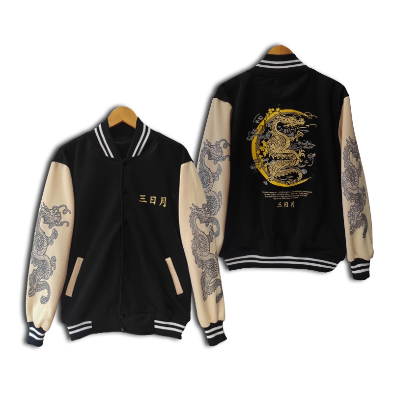 Jaket Baseball Varsity Mikaduki- Jaket Baseball Samurai Varsity Jepang - Jaket Varsity Tebal - Varsi