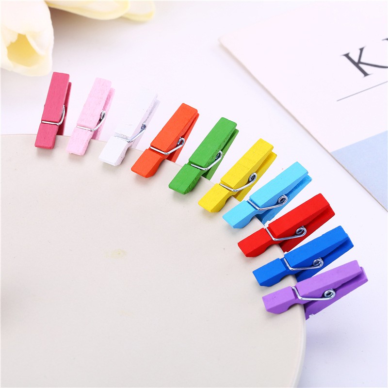 Swopply Jepit Kayu Polaroid Wooden Clip Mini Jepitan Warna Warni Souvernir