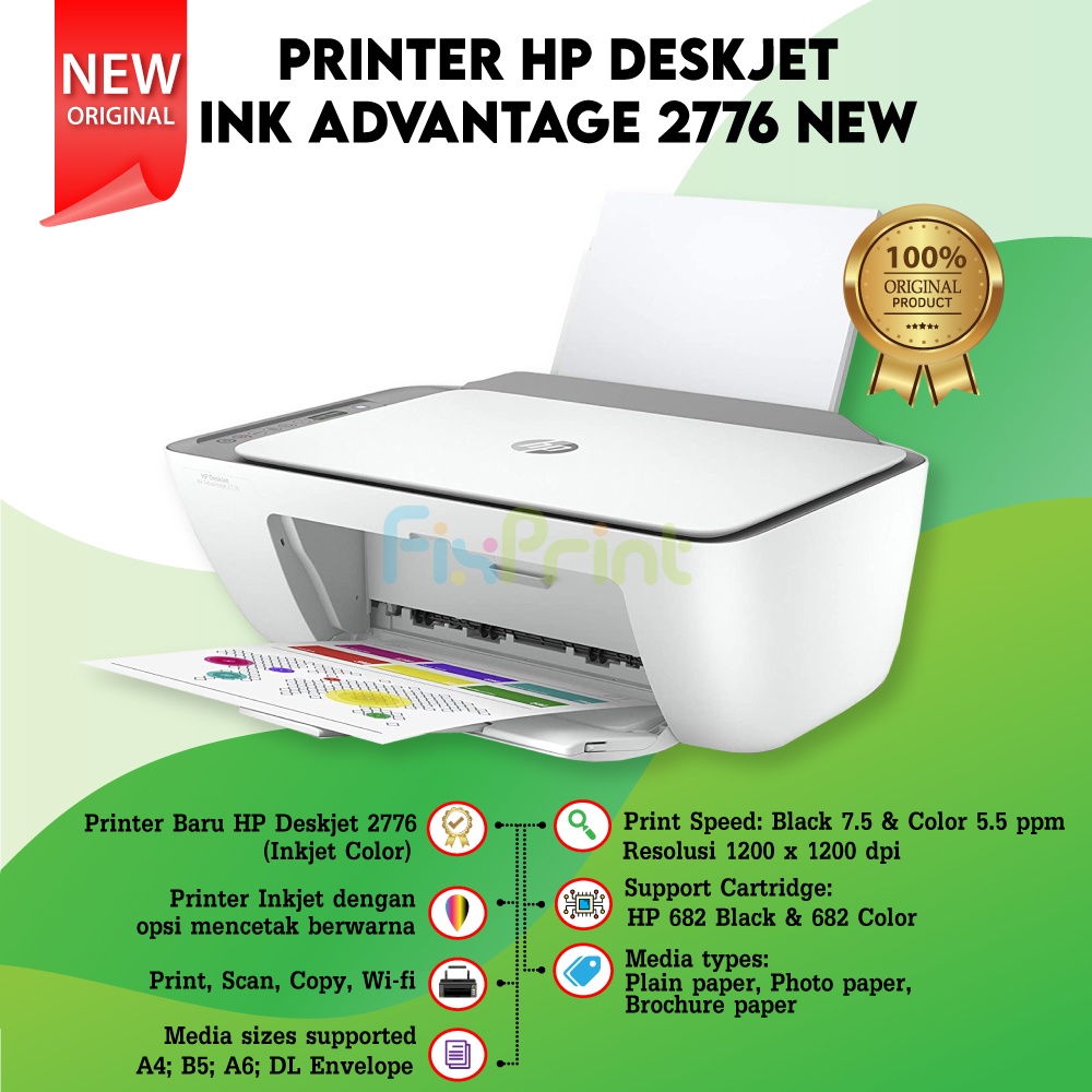 Jual Printer HP Deskjet 2775 Ink Advantage HP 2776 Print Scan Copy Wi