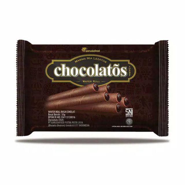

Chocolatos Dark Wafer Roll 1 Pcs Kemasan 30 Gram Rahmat Grosir Store