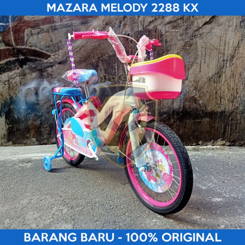 Sepeda Anak Perempuan Roda 4 Mini MAZARA MELODY 2288 KX 16 18 Inch Musik Lampu 4-8 Tahun
