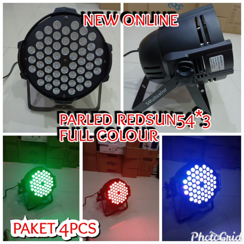 LAMPU PARLED REDSUN FULL COLOUR 54LEDx3w HARGA 4PCS