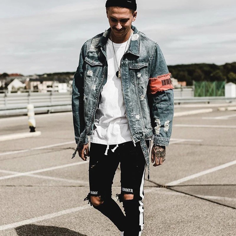 denim jacket streetwear outfit