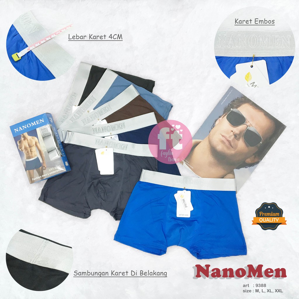 NANOMEN | Celana Dalam Boxer Pria / Celana Dalam Segi4 Pria / art NM 9388