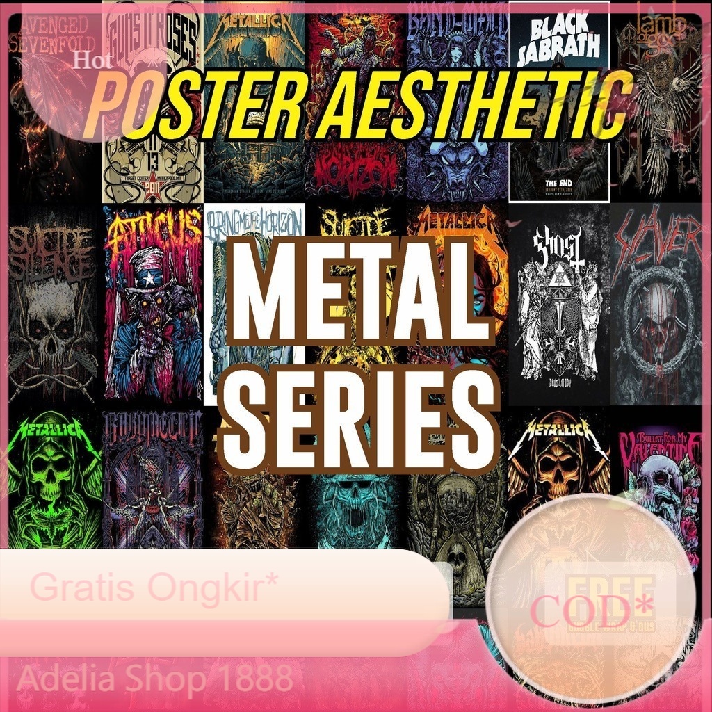 [COD] POSTER AESTHETIC METAL DEKORASI BAND HIASAN STIKER DINDING ESTETIK STICKER KAMAR WALLDECOR WAL