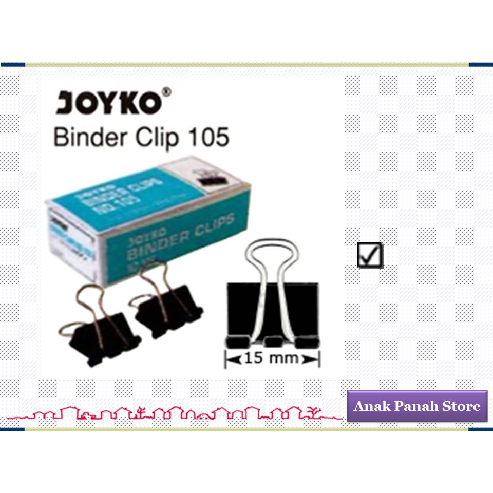 

Binder Clip No 105 Merk Joyko (Isi 12 kotak kcl)