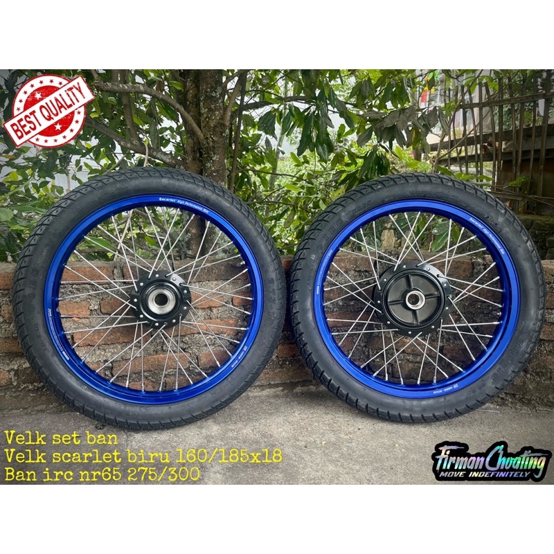 Velkset Ban Rx king scarlet Biru ring 18 18x185 18x160 (Sepaket)