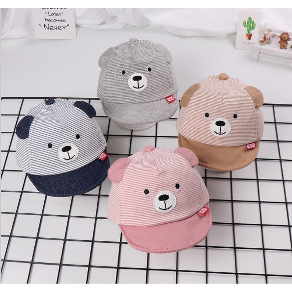 Topi baseball bayi / topi baseball anak motif beruang stripes