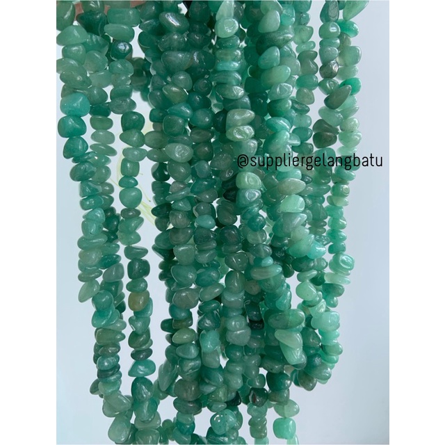 kerikil Batu mix giok hijau muda 2cm bahan gelang kalung green pecah