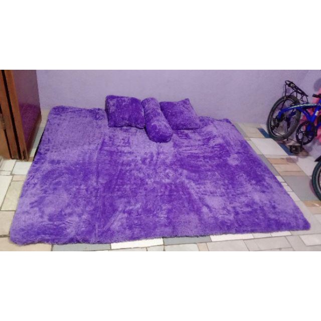 PROMO!!!KARPET BULU RASFUR 200x150x3,5cm +BANTAL 1 PCS