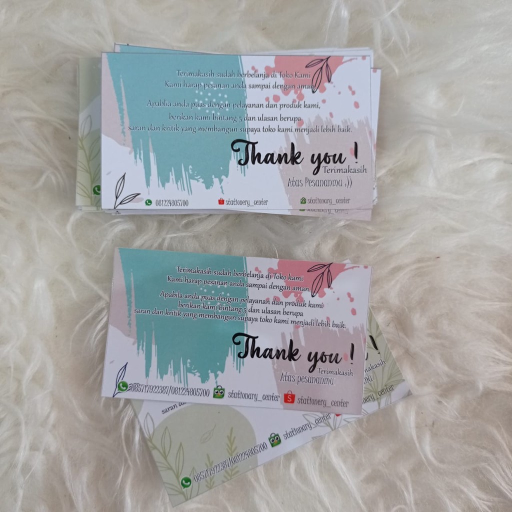 ISI 100PCS | Kartu ucapan terima kasih ONLINE SHOP / thank you custom /THANKSCARD OLSHOP/CUSTOM