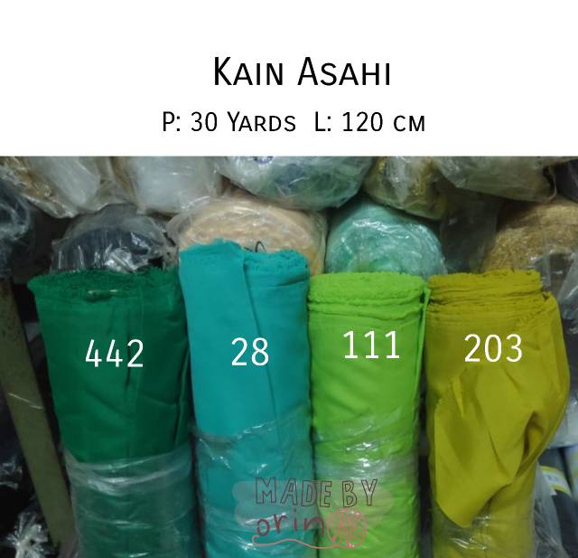Kain Asahi Furing 1 Roll Gulungan 30 Yards Seri Warna Biru Hijau Asahi Per Roll Shopee Indonesia