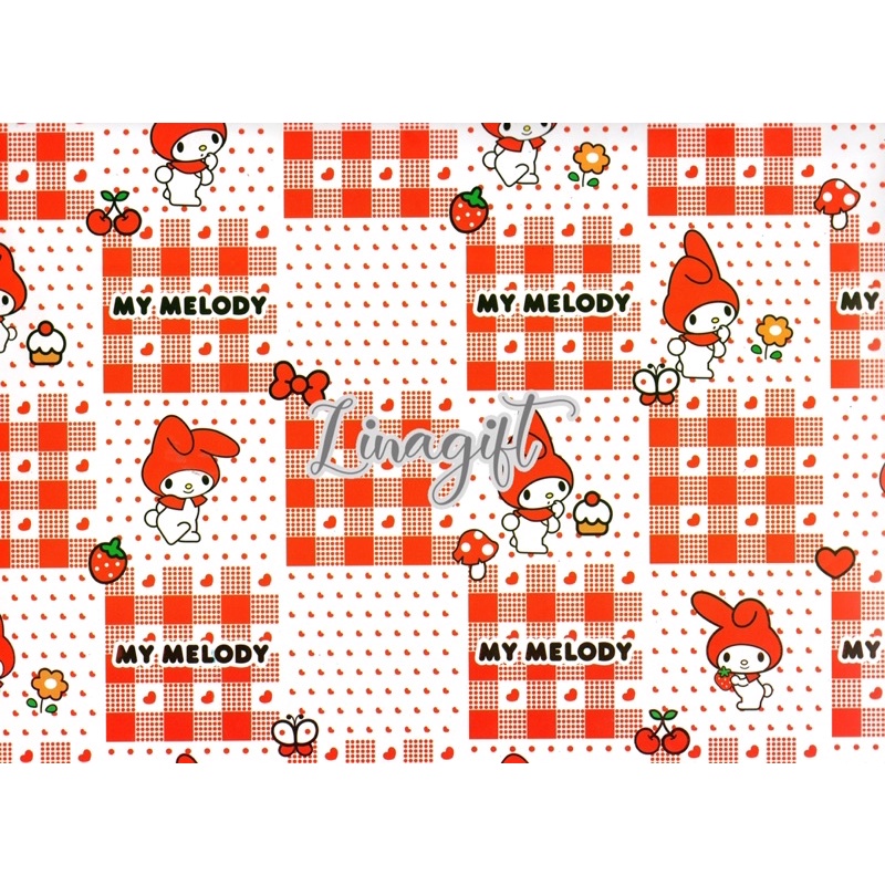 ( 5 Lembar ) SR SANRIO - KERTAS KADO GLOSY - GIFT WRAP PAPER KERO KERO KEROPPI MY MELODY HELLOKITTY POROROULANG TAHUN HAPPY BIRTHDAY