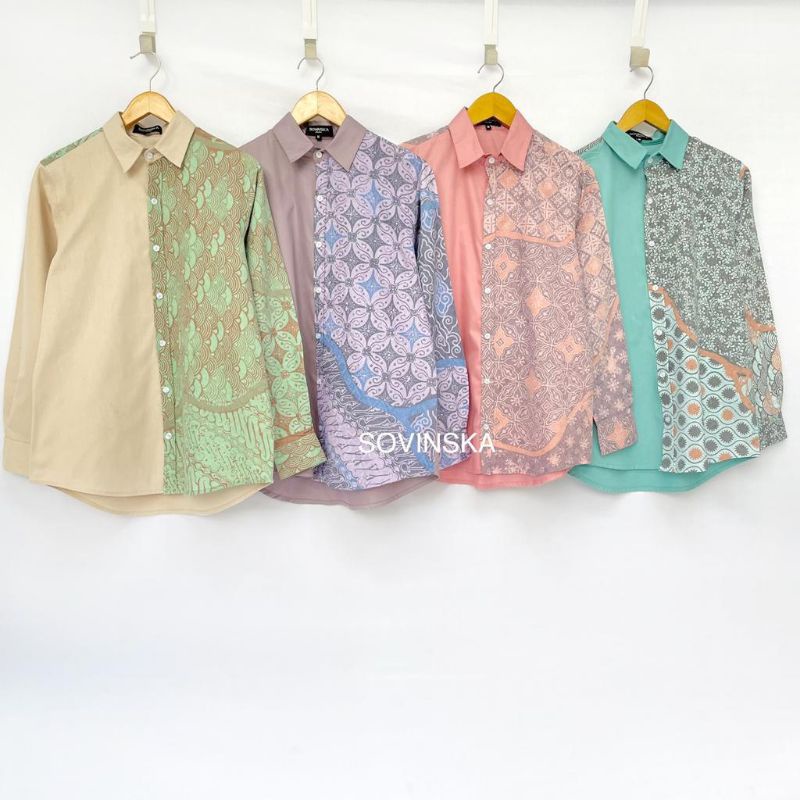 Kemeja Batik Pulau Kemeja Pria Hem Pria Lengan Panjang Batik Modern Baju Kerja Motif by Sovinska