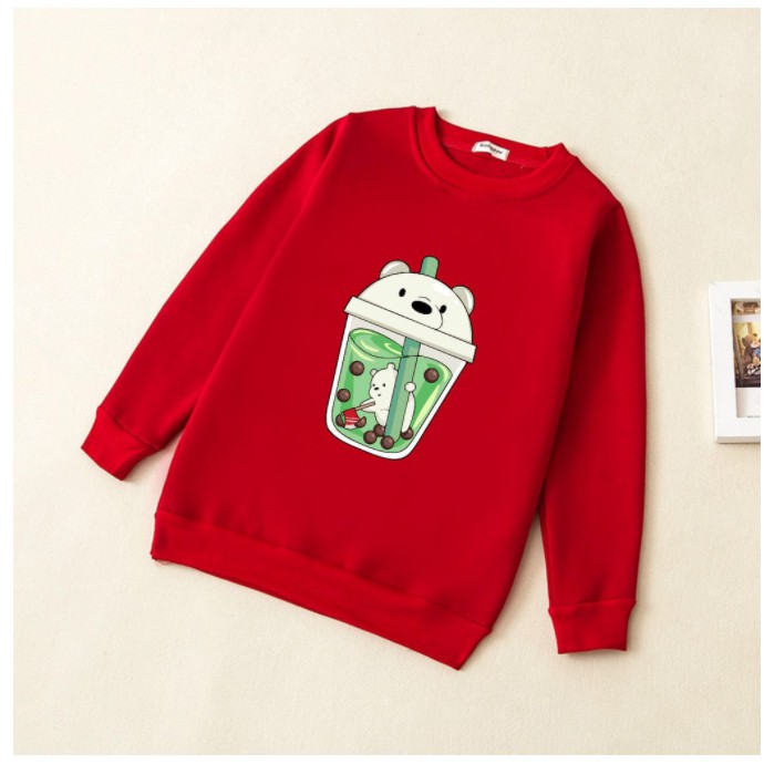 SWEATER WANITA CUTE BEAR FLEECE TEBAL PREMIUM TERBARU,