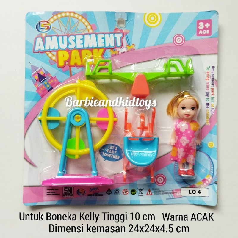 Taman Bermain Boneka Barbiee Kelly ACAK - Bianglala Mini Berbi Komplit