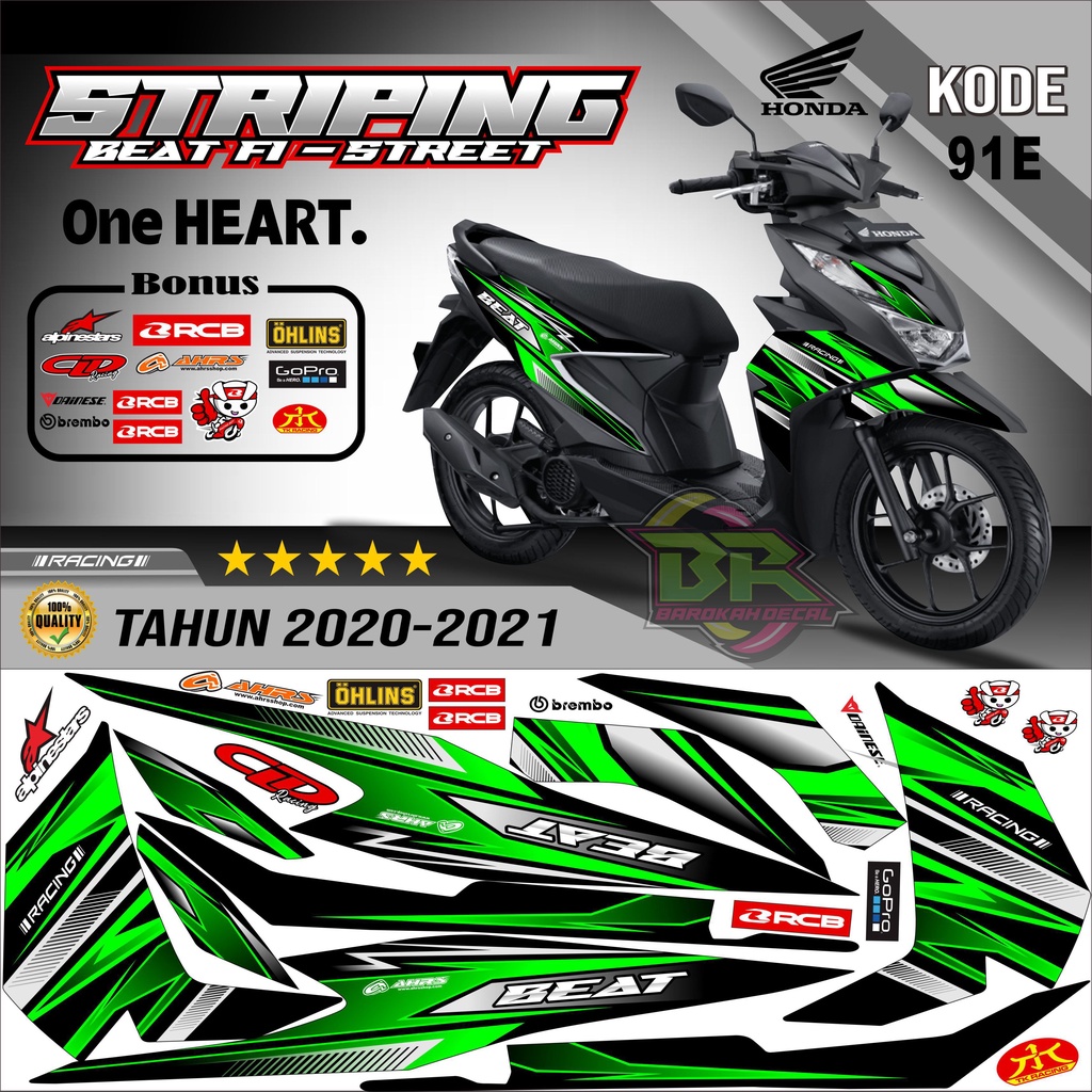 Striping Beat New 2020-2023 Stiker Lis Beat New Variasi kode 91