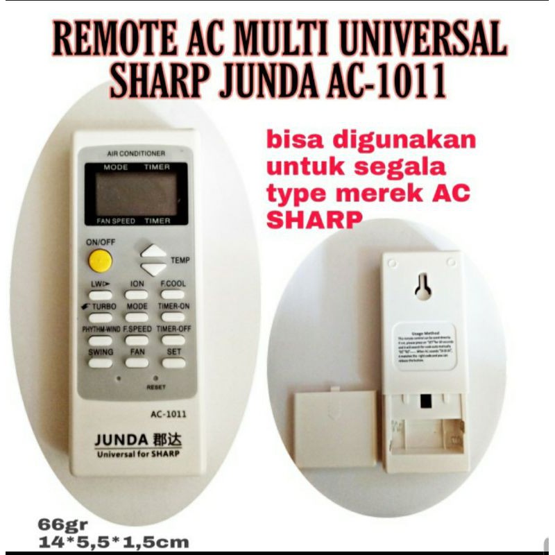 Remote Ac Sharp Multi / Remote Remot Universal Untuk Ac Sharp Junda - 1011