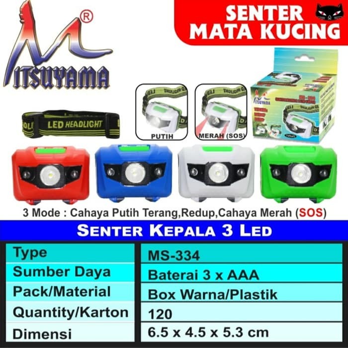 Camping-Senter-Headlamp- Headlamp/Senter Kepala Mitsuyama -Headlamp-Senter-Camping.