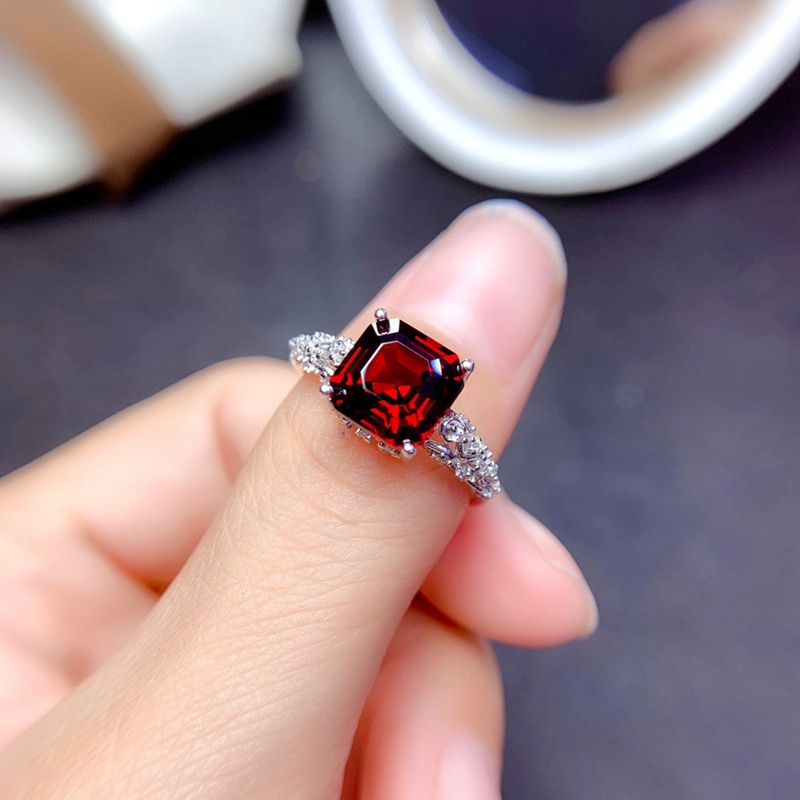 Fancyqube Cincin 925 Silver Bentuk Kotak Hias Cubic Zirconia Aaa Untuk Wanita