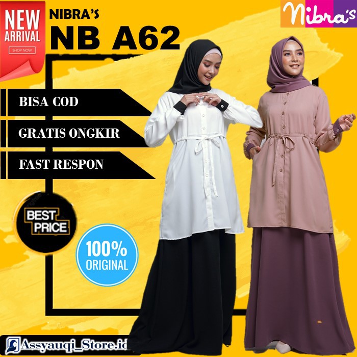 GAMIS NIBRAS NB A62 GAMIS POLOS DRESS MUSLIM GAMIS GAMIS NIBRAS 2020 BUSANA MUSLIM WANITA TERBARU