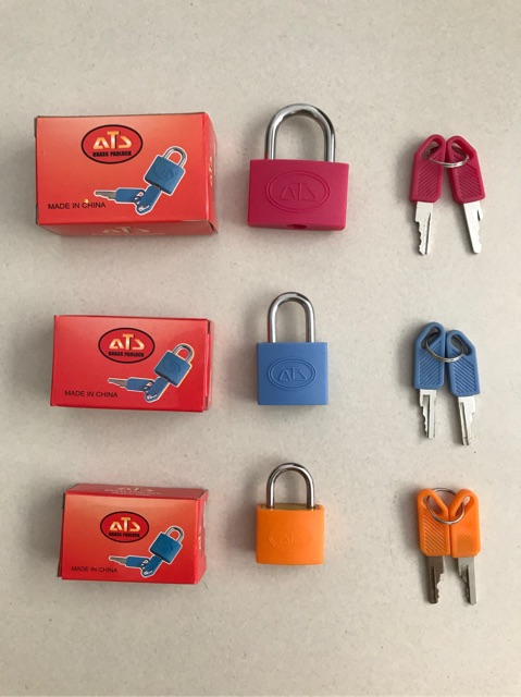 Gembok Koper Warna-warni ATS 30mm Kuningan Plastik - Luggage Padlock Color Coded 30 mm - Tas Bagasi