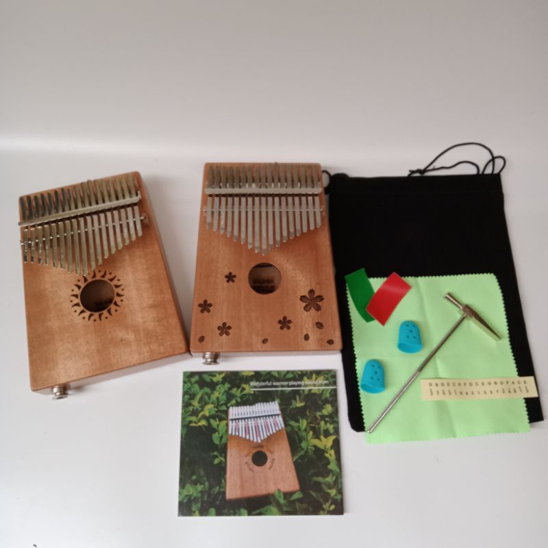 kalimba elektrik 17key piano jari fullset kalimba mahogani