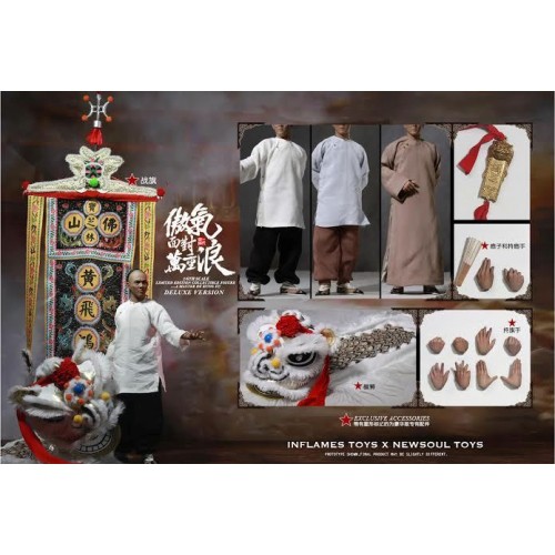 NEWSOUL INFLAMES TOYS 1 PER 6 MASTER OF KUNG FU JET LI KUNGFU DELUXE VER WANG FEI HUNG