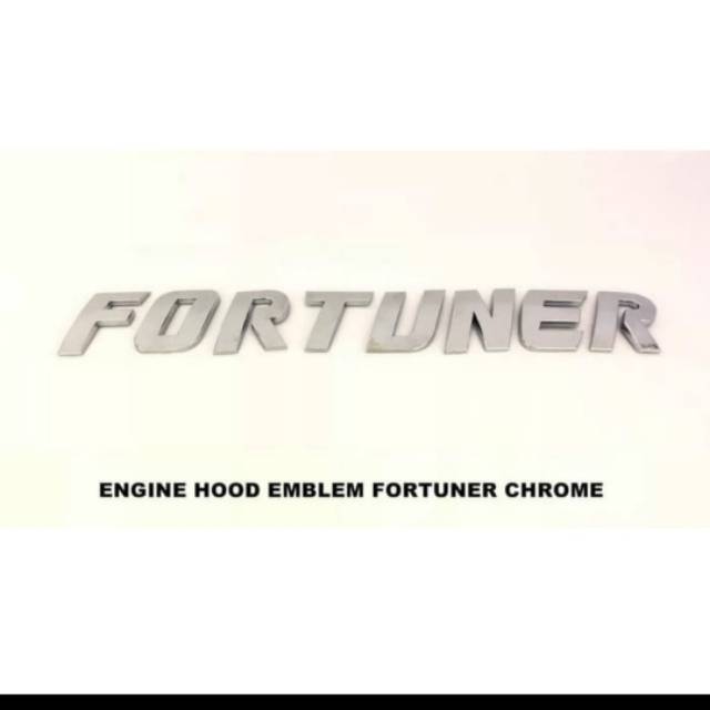 Emblem kap mesin Fortuner Hitam Merah Chrome/ emblem engine hood Toyota Fortuner