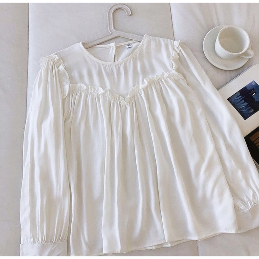 LOLLA BLOUSE - Atasan Dada Rempel