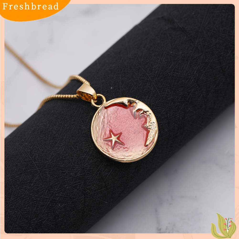 【Fresh】❀Women Romantic Starry Sky Enamel Star Moon Pendant Chain Necklace Jewelry Gift