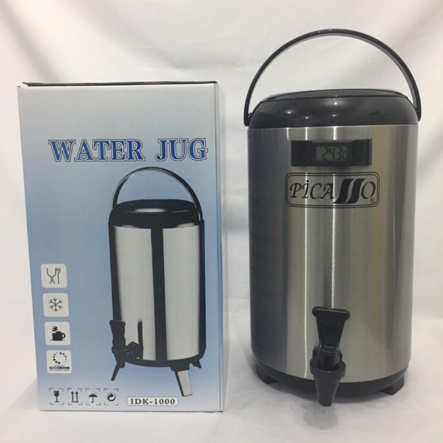 Tempat air stainless picasso + thermometer 10ltr