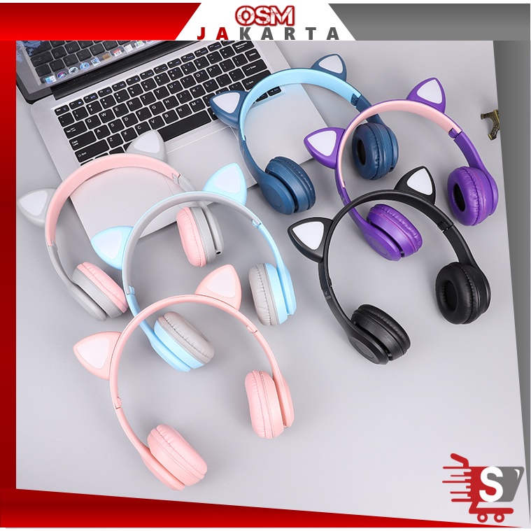 Jual Osm Jkt Headset Bluetooth Telinga Kucing Headphone