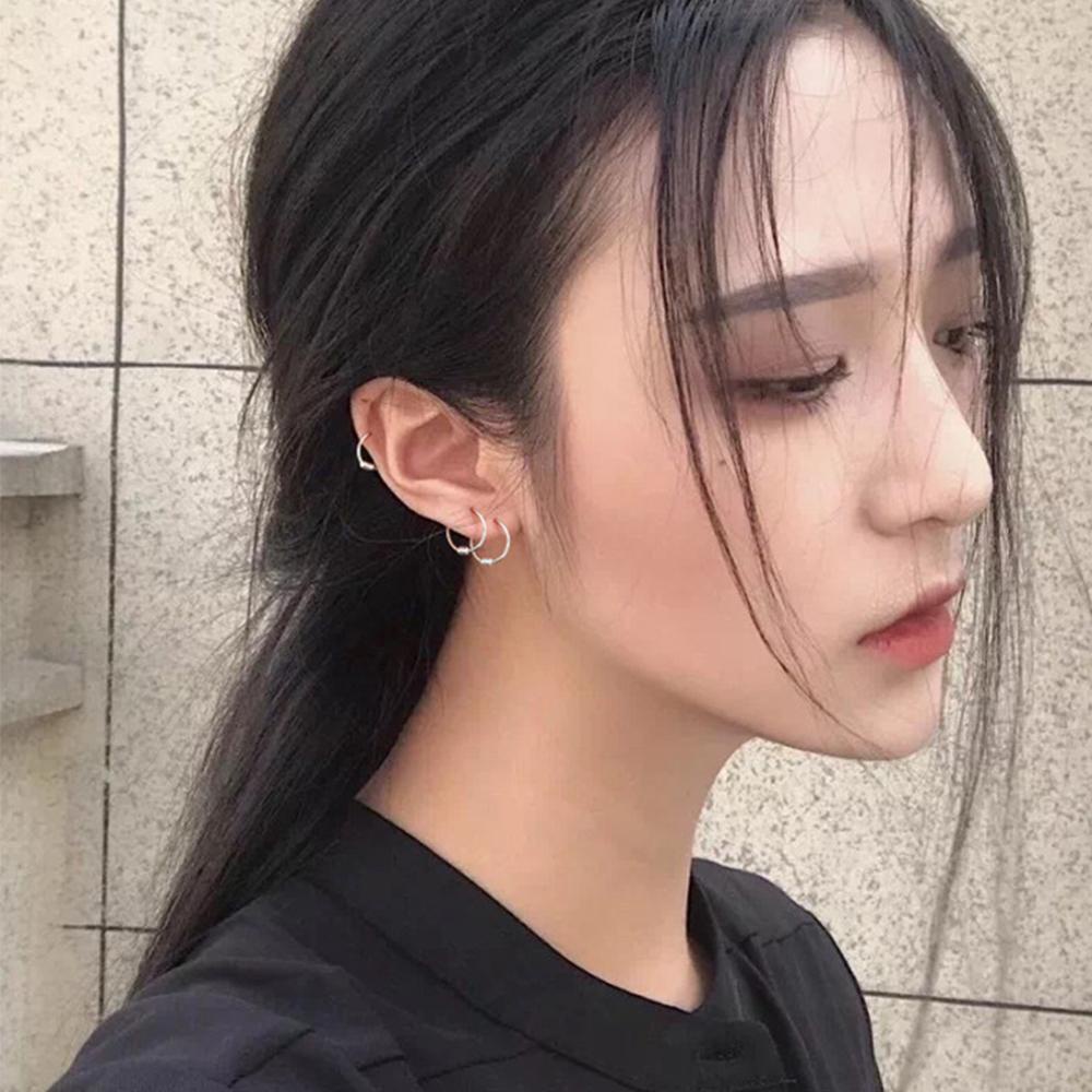 Agustinina Anting Hoop Wanita 11 mm Trendi Pria Temperamen Unisex Telinga Tulang Cincin