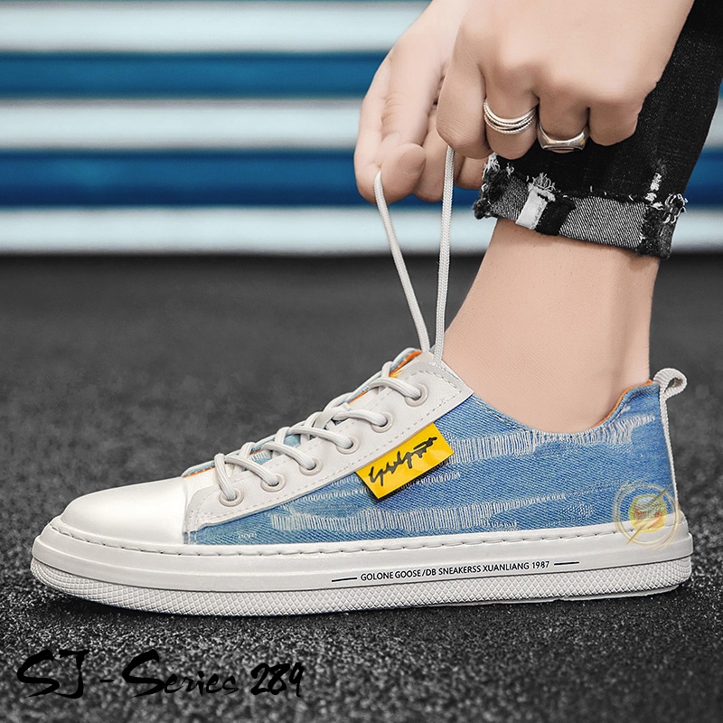 [JWALK] Sepatu Sneakers Pria Motif Jeans Trendy Keren Import Kualitas Premium -289