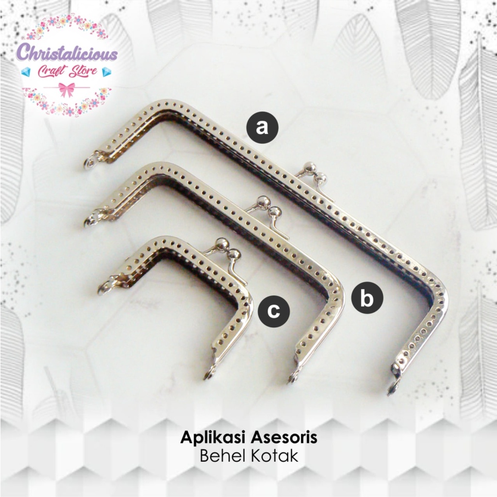 Behel / Frame dompet, frame tas, behel tas rajut, behel kotak, frame dompet kotak